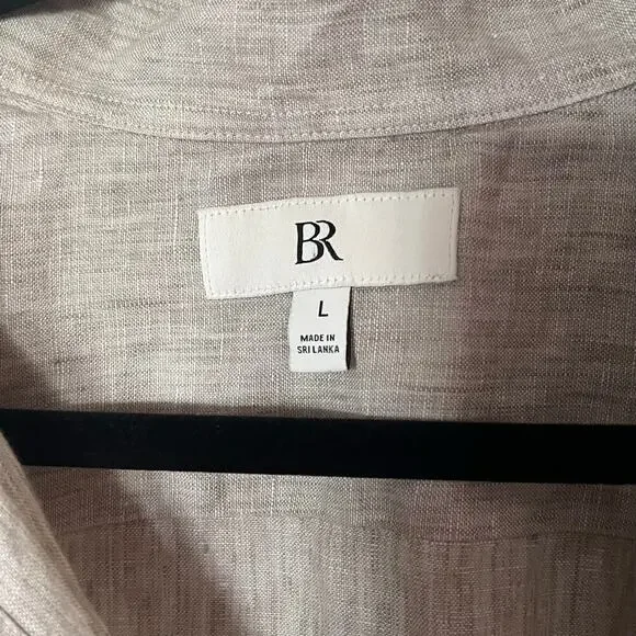 Banana Republic Oversized 100% Linen Beige Shirt SZ L​ - Picture 4 of 6